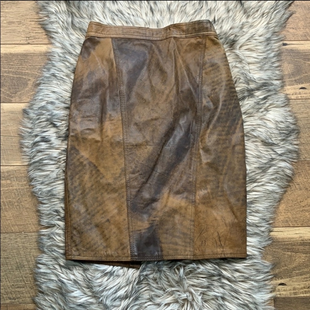 Vintage Genuine Leather Skirt by Winlit 👌